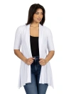 24seven Comfort Apparel Loose Fit Open Front Cardigan With Half Sleeve