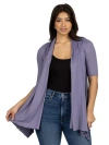 24seven Comfort Apparel Loose Fit Open Front Cardigan With Half Sleeve