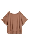 24seven Comfort Apparel Loose Fit T-shirt In Mocha