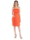 24seven Comfort Apparel Maternity 24seven Comfort Appare Knee Length Strapless Mini Dress In Orange