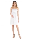 24seven Comfort Apparel Maternity 24seven Comfort Appare Knee Length Strapless Mini Dress In White