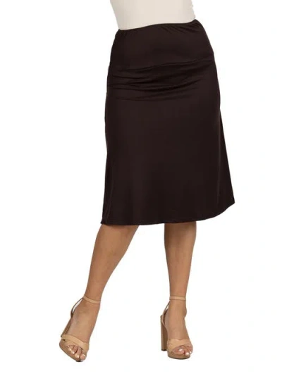 24seven Comfort Apparel Maternity A-line Elastic Waist Knee Length Skirt