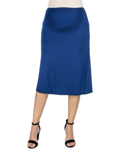 24seven Comfort Apparel Maternity A-line Elastic Waist Knee Length Skirt