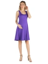 24seven Comfort Apparel Maternity A-line Slim Fit And Flare Dress In Purple