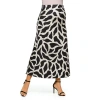 24seven Comfort Apparel Maternity Black And White Print Elastic Waist A-line Maxi Skirt