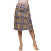 24seven Comfort Apparel Maternity Bright Floral Print Elastic Waist Knee Length Skirt