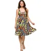 24seven Comfort Apparel Maternity Butterfly Print Sleeveless Knee Length Tank Swing Dress