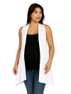 24seven Comfort Apparel Maternity Draped Open Front Sleeveless Cardigan