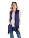 24seven Comfort Apparel Maternity Draped Open Front Sleeveless Cardigan