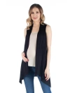 24seven Comfort Apparel Maternity Draped Open Front Sleeveless Cardigan