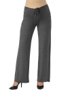 24seven Comfort Apparel Maternity Drawstring Lounge Pants In Black