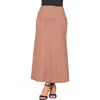 24seven Comfort Apparel Maternity Elastic Waist Maxi Skirt