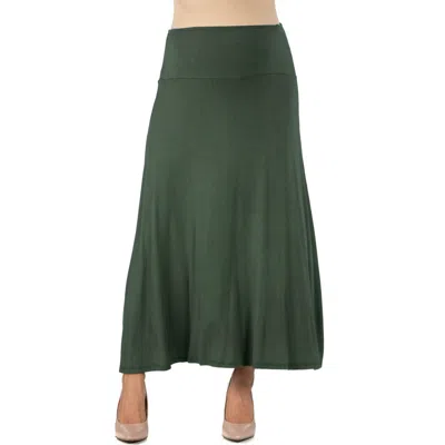 24seven Comfort Apparel Maternity Elastic Waist Maxi Skirt