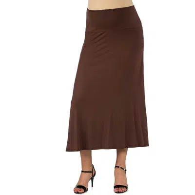 24seven Comfort Apparel Maternity Elastic Waist Maxi Skirt