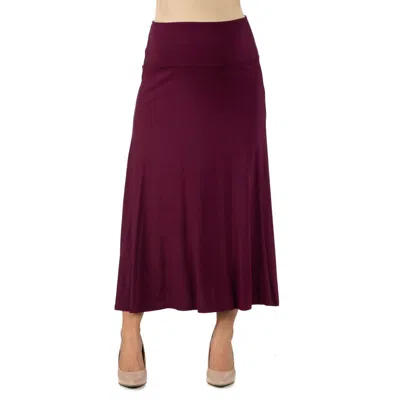 24seven Comfort Apparel Maternity Elastic Waist Maxi Skirt