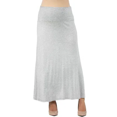 24seven Comfort Apparel Maternity Elastic Waist Maxi Skirt