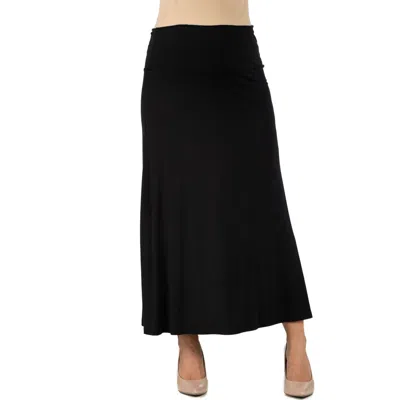 24seven Comfort Apparel Maternity Elastic Waist Maxi Skirt