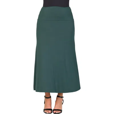 24seven Comfort Apparel Maternity Elastic Waist Maxi Skirt