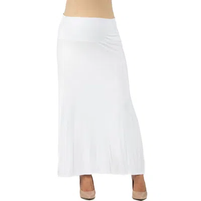 24seven Comfort Apparel Maternity Elastic Waist Maxi Skirt