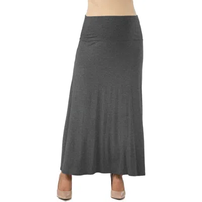 24seven Comfort Apparel Maternity Elastic Waist Maxi Skirt