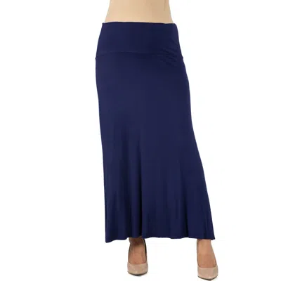 24seven Comfort Apparel Maternity Elastic Waist Maxi Skirt