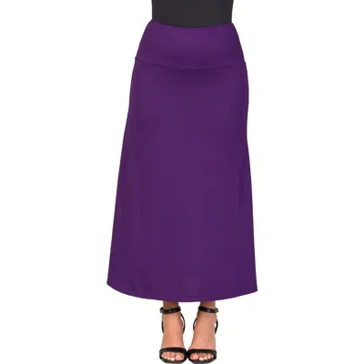 24seven Comfort Apparel Maternity Elastic Waist Maxi Skirt