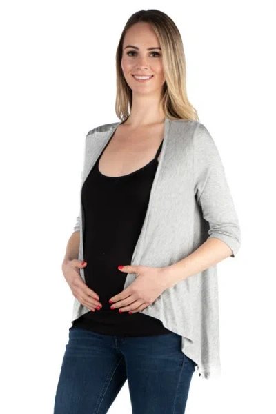 24SEVEN COMFORT APPAREL 24SEVEN COMFORT APPAREL MATERNITY ELBOW LENGTH SLEEVE OPEN CARDIGAN