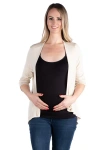 24seven Comfort Apparel Maternity Elbow Length Sleeve Open Cardigan