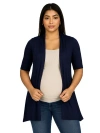 24seven Comfort Apparel Maternity Loose Fit Open Front Cardigan