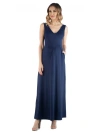 24seven Comfort Apparel Maternity Maxi Sleeveless Dress With Pockets In Blue
