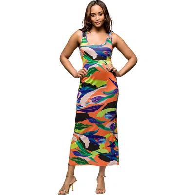 24seven Comfort Apparel Maternity Multicolor Razorback Tank Casual Maxi Dress