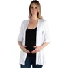 24seven Comfort Apparel Maternity Open Front Elbow Length Sleeve Cardigan