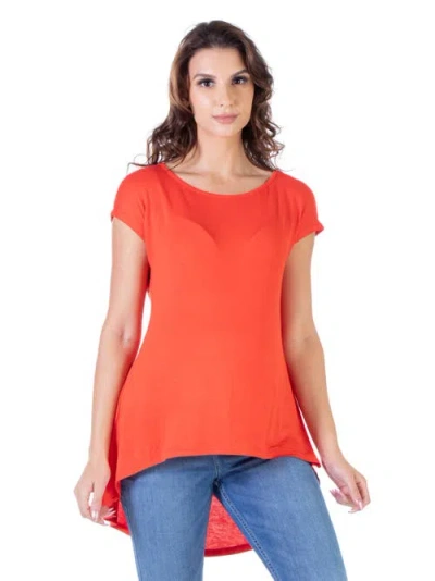 24seven Comfort Apparel Maternity Scoop Neck High Low T Shirt