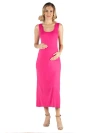24seven Comfort Apparel Plus Size Racerback Maxi Dress In Pink