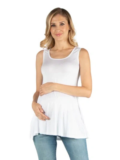 24seven Comfort Apparel Maternity Scoop Neck Sleeveless Tank Top