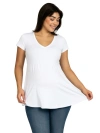24seven Comfort Apparel Maternity Short Sleeve Flared Tunic Top