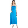 24seven Comfort Apparel Maternity Sleeveless Empire Waist Maxi Dress In Multi