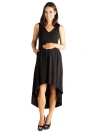 24seven Comfort Apparel Sleeveless Fit And Flare High Low Maternity Dress In Black