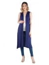 24seven Comfort Apparel Maternity Sleeveless Long Cardigan With Side Slit