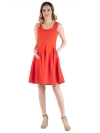 24seven Comfort Apparel Women's Plus Size Sleeveless Dress In Orange