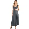24seven Comfort Apparel Maternity Slim Fit A-line Sleeveless Maxi Dress