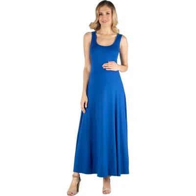 24seven Comfort Apparel Maternity Slim Fit A-line Sleeveless Maxi Dress