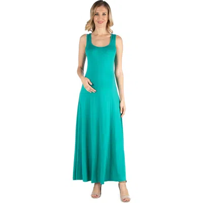 24seven Comfort Apparel Maternity Slim Fit A-line Sleeveless Maxi Dress