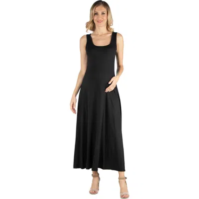 24seven Comfort Apparel Maternity Slim Fit A-line Sleeveless Maxi Dress