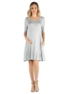 24seven Comfort Apparel Soft Flare T-shirt Maternity Dress With Pocket Detail In Heather