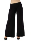 24seven Comfort Apparel Maternity Solid Color Palazzo Pants In Black