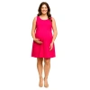 24seven Comfort Apparel Maternity Solid Color Sleeveless Mini Shift Dress In Pink