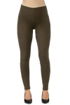 24seven Comfort Apparel Maternity Stretch Ankle Length Leggings In Brown