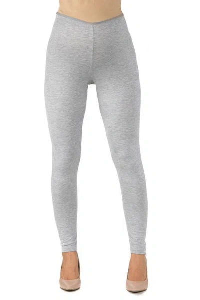 24seven Comfort Apparel Maternity Stretch Ankle Length Leggings In Gray