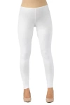 24seven Comfort Apparel Maternity Stretch Ankle Length Leggings In White